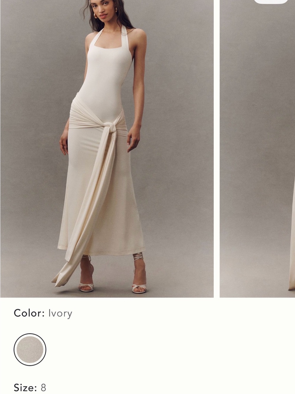 NWT Ivory Bardot Emilia Tie-Front maxi Dress - Women